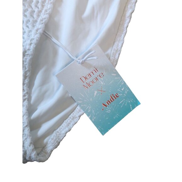 Demi Moore x Andie Swim The Tropez Bottom White Textured Size Medium - Picture 6 of 10